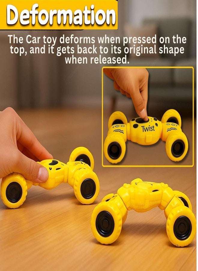 GRAPHENE 2 Pcs Pull Back Friction Powered DTX Toy Car Monster Truck Telescopic Toys for Kids Toddlers Gift for 1 2 3 4 5 6 Year Boy Girl Push N Go Off-Road Vehicles Racing Stunt Car - Image 4